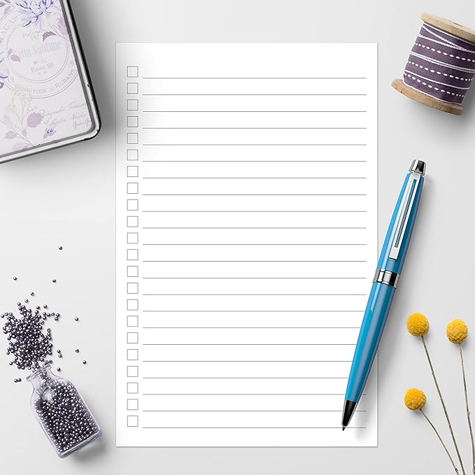 321Done to Do List Notepad - 50 Sheets (5.5" x 8.5") Daily to-Do's Notepad Tear Off, Planning Memo Pad, to Do List Checklist Organizing - Simple, Blank, Heavy Paper - Wide-Ruled - Made in USA