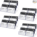 Uniclife 4 Pack Acrylic Business Card Holder for Desk 8 Slots Clear Business Card Display Stand for Men & Women Desktop Business Card Organizer Card Stand for Office Home Exhibition, 480 Card Capacity