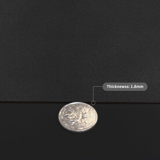 Zinkooat Leather Dresser Cover,1.8mm Thick,10x43 Inch,Dresser Protector Top,Dresser Top Protector,Dresser Cover Top,Dresser Top Cover,Dresser Cover Top for Bedroom.(Black+Black,10x43)