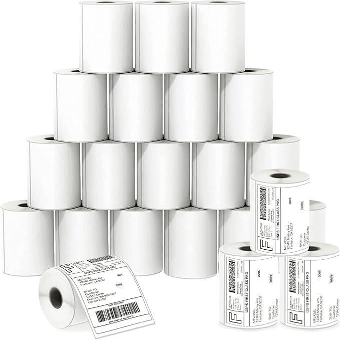 MFLABEL 4x6 Direct Thermal Shipping Labels - 40 Rolls of 250 Labels, Compatible with Zebra ZP450 ZP500 ZP505 ZP2844, Thermal Printer Labels for USPS, UPS, FedEx, Amazon, Ebay, Shopify