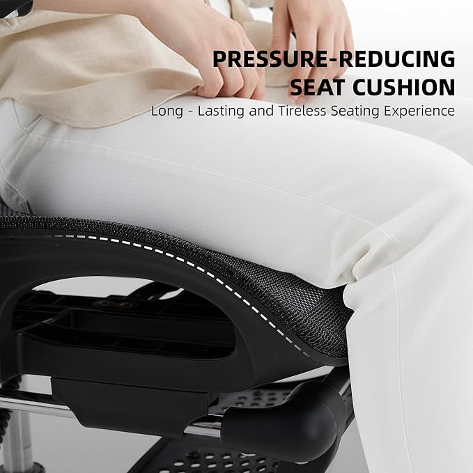 Opiesit Office Chair with 3D Adjustable Lumbar Support,Ergonomic Computer Chair,Adjustable Headrest and Armrests, 400lbs Capacity,Tilt-Swivel,Premium Mesh Desk Chair for Office,Home & Gaming (Grey)