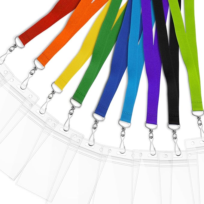 24-Pack Blue Breakaway Lanyards with Waterproof Badge Holders, Polyester Neck Straps for ID Cards, Events, Office, and Schools