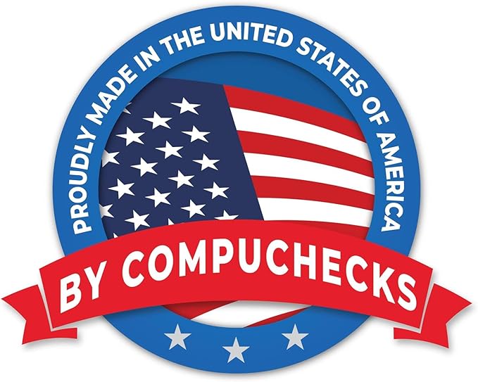 Compuchecks Check on Top Blank Check Paper - 2500 Pack, Quick-Books & Laser Printer Compatible - Security Business Checks with Voucher - 8.5" x 11" Blue/Green Prismatic