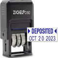 ZIGEL D50 Date Stamp with DEPOSITED - Self Inking Date Stamp - Blue
