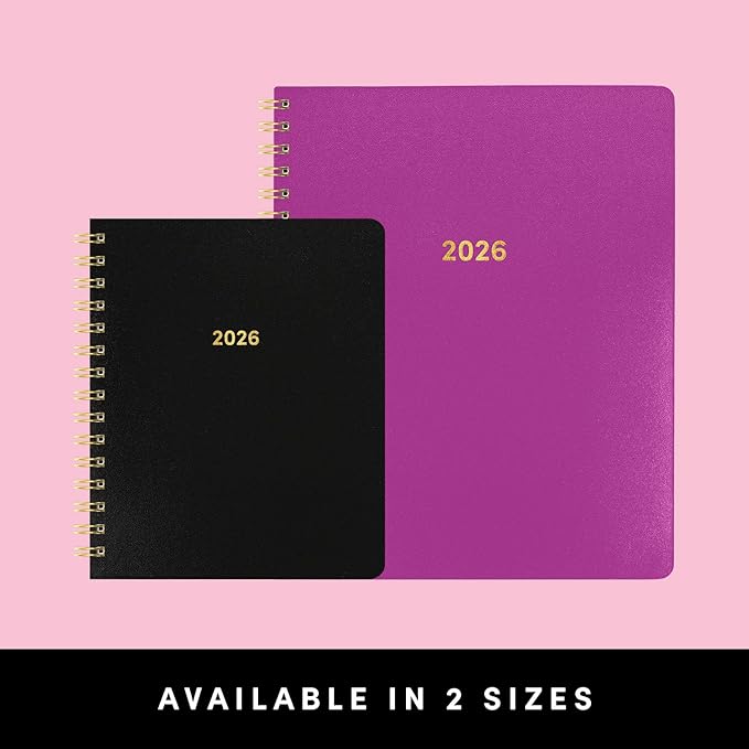 PAPERAGE 2026 Weekly & Monthly Planner, 12 Months (January 2026 - December 2026), 6.6 in x 8.1 in, Spiral Bound 2026 Planner with Weekly, Monthly & Yearly Views, Note Pages & Inner Pocket – Slate