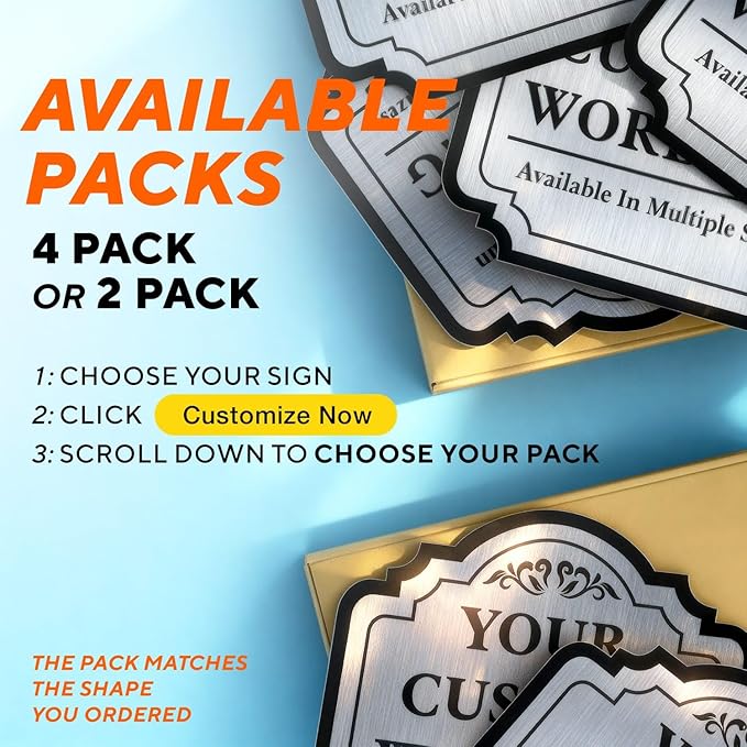 Custom Outdoor Decorative Metal Signs, Personalized Aluminum, Waterproof, Design 1, Metallic Silver, 30x24 In