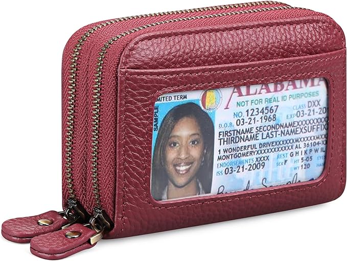 GOIACII Small Genuine Leather Wallet for Women, RFID Blocking Credit Card Holder Wallet
