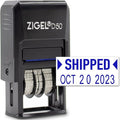 ZIGEL D50 Date Stamp with Shipped - Self Inking Date Stamp - Blue