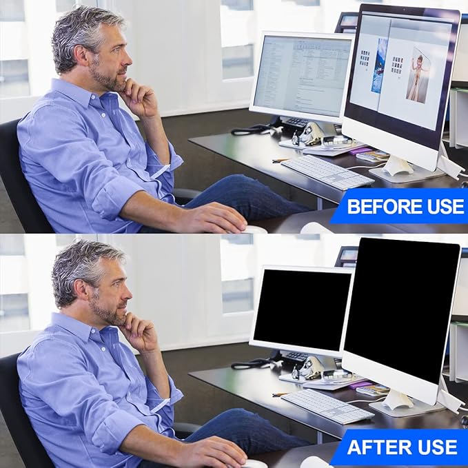 GUDTEKE Computer Privacy Screen Filter 21.5 Hanging Monitor Privacy Screen Protector for 16:9 Aspect Ratio Widescreen Computer Monitor, Eye Protection Anti Glare Blue Light Screen Protector