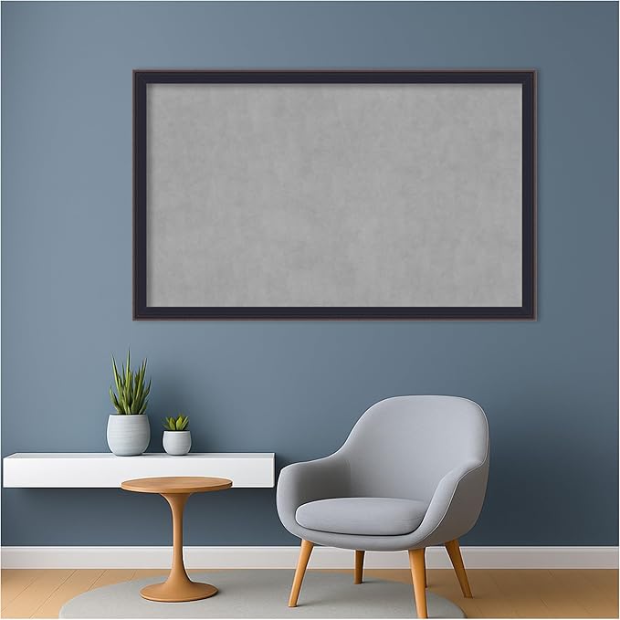 Amanti Art Black Framed Magnetic Board 27x43 Large Vision Board for use with Magnets, 100% Metal Sheet to Display Items as Office Decor or for Home Organization in mudroom, Kitchen or Kids Room