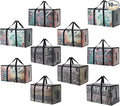 PWRSC Heavy Duty 93L (24.5 Gallon) Stackable Storage Bins with Fully Openable Lids, Moving Bags Heavy Duty, Clear Plastic Totes for Moving Storage, Home Organization, Closet, Dorm Room 10 pack