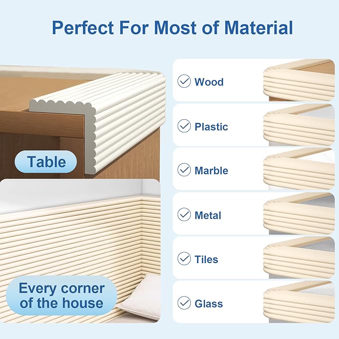 Edge Protector,Baby Proofing Baby Edge Protector Strip Safety,Soft Rubber Foam Padding,Edge Corner Guards Protector Corner Edge Bumpers for Furniture (Black, 6.56Ft x 3.15" W x 0.31" Th)