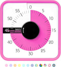 TWENTY5 SEVEN Countdown Timer 7.5 inch; 60 Minute 1 Hour Visual Timer – Classroom Teaching Tool Office Meeting, Mechanical Countdown Clock for Kids Exam Time Management Magnetic, Pink