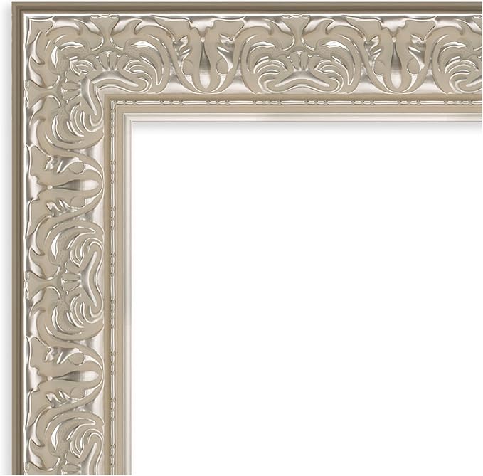 Amanti Art Silver Framed Magnetic Board 31x43 Large Vision Board for use with Magnets, 100% Metal Sheet to Display Items as Office Decor or for Home Organization in mudroom, Kitchen or Kids Room