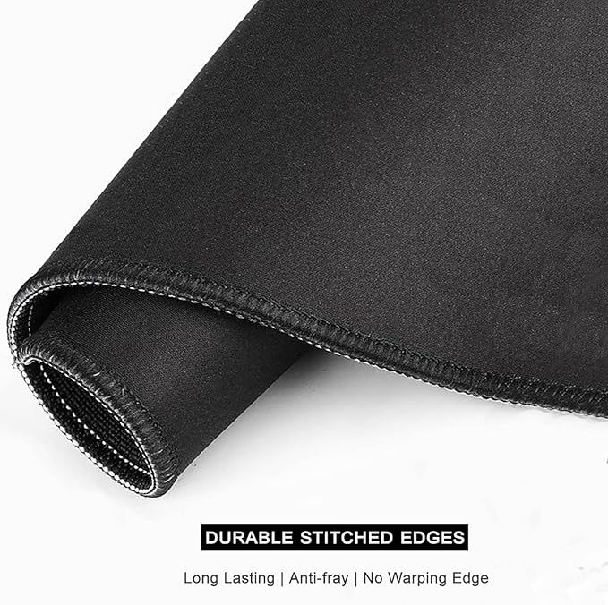 Auhoahsil Mouse Pad, 12 x 10 in Tarot Style Sun Moon Computer Mouse Pad for Desk, Premium-Textured Non-Slip Rubber Stitched Edges Waterproof Square Mouse Mat for Gaming Work Wireless Mice, Black