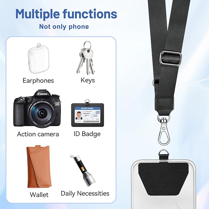 Doormoon Phone Lanyard, Universal Adjustable Neck Strap for Phone Case Keys ID Badges Cell Phone Lanyard Compatible with iPhone, Samsung, Most Smartphones, 2 Pack, Pink Ivory