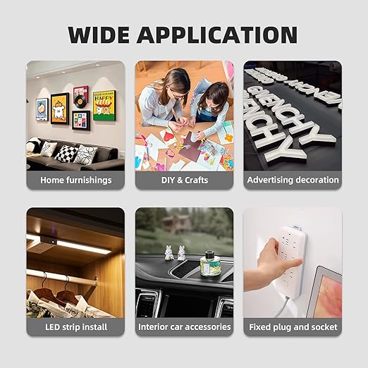 Foam Double Sided Tape 0.5in×20Ft, Made of 3M Heavy Duty Mounting Tape PE Foam for LED Strip Lights, Home Decor, Signs, DIY – Weatherproof Adhesive for Plastic, Metal, Glass, Indoor & Outdoor Use
