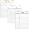 Better Office Products Activity Log Notepad, 8.5" x 11", Planning Note Pad, 50 Sheets, Double-Wire Spiral, Daily Time Tracking Productivity Checklist Organizer (3 Pack)