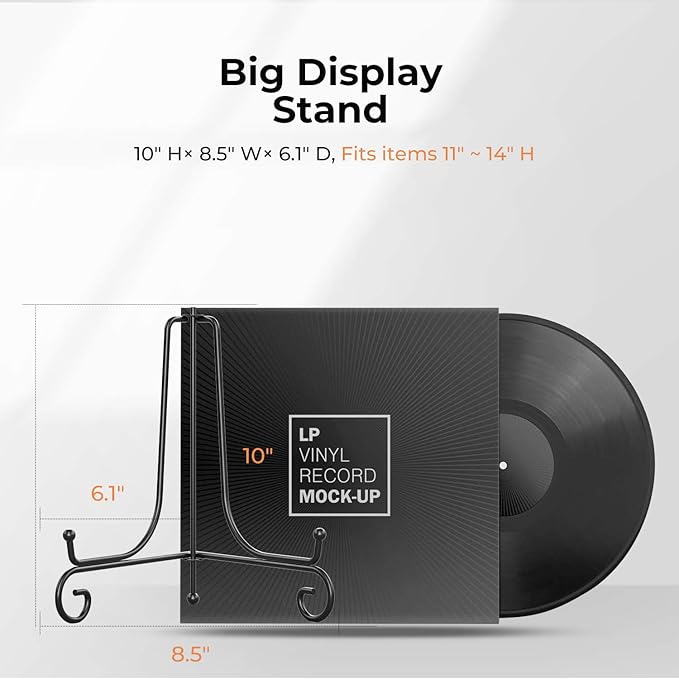 TR-LIFE 4 Pack Plate Stands for Display - 10 Inch Plate Holder Display Stand + Metal Easel Stand for Picture Frame, Decorative Plates, Book, Photo, Collectibles (4 Pack)