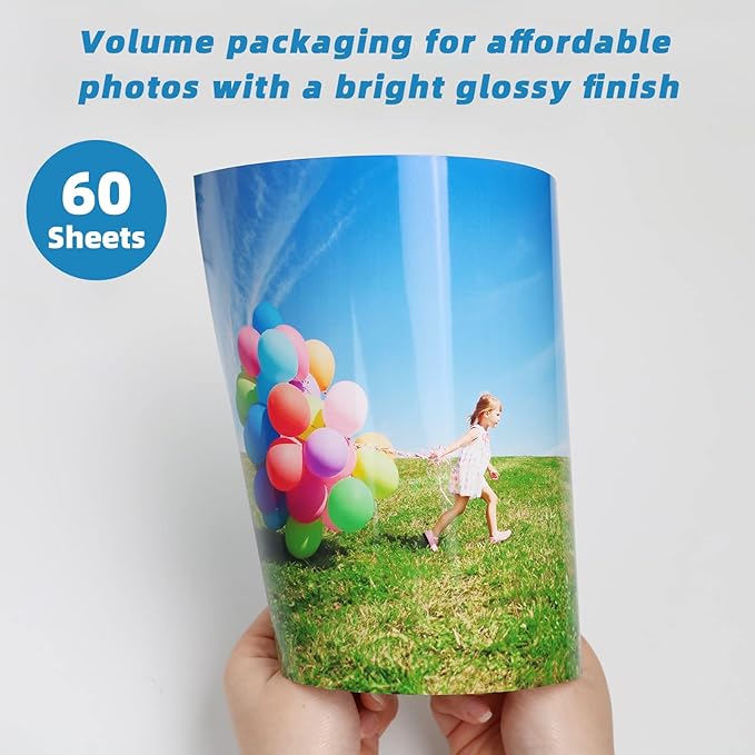 Uinkit 11 x 17 Thick Photo Paper Glossy 11x17 60Sheets 62lb Inkjet Heavyweight 230gsm Gallery show Brochure Pictures Funeral Bulletin Obituary Papers Obituaries Gloss Papers