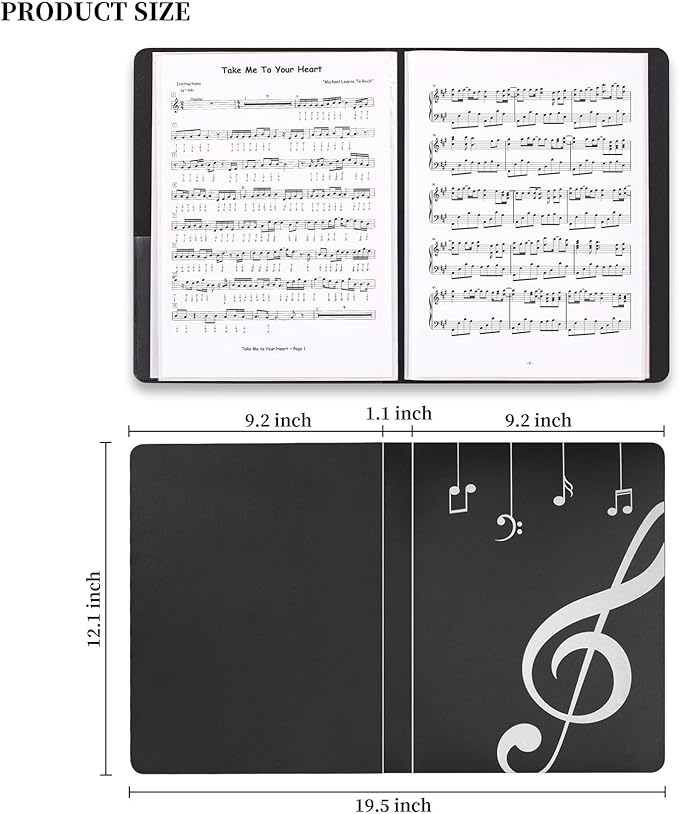 Music Folder Sheet Music Folders 24 Pack Binder Music Choral Storage Holder Band Folder (24)