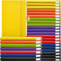 28 Pack Lined Notebook Journal Bulk A5 Hardcover Notebook PU Leather College Ruled Notepad 5.5 x 8.2 Inch Ruled Lined Journal Set With Pen Holder for School Business Work Travel Writing(Mixed Color)