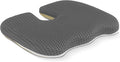 Gooo&Ma Ergonomic Seat Cushion with Air Fiber Core, Office Chair Cushion with Washable Cover & Non-Slip Base for Pressure Relief, Comfort for Long Sitting, Driving, Gaming (Gray)