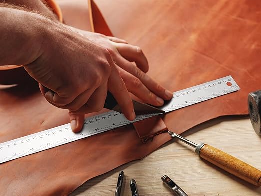 Metal Ruler with Cork Backing, 18 Inch Stainless Steel Rulers 18 Inch Metal Ruler 10 Pack - Imperial and Metric - Non-Slip Prevent Ink Leakage - for School Office Engineering Tools