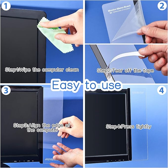 Zonon 24 Pieces Computer Monitor Notes Screen Monitor Memo Board Sticky Note Holder Message Board Computer Side Panel for Office Home Desktop Left and Right