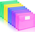 Forvencer Binder Pocket, 4X Regular Capacity, 10 Pack Super Heavyweight Plastic Folders with Tight Closure, Folders with Pockets Side Loading, Binder Organizer, Binder Dividers, Letter Size, Extended