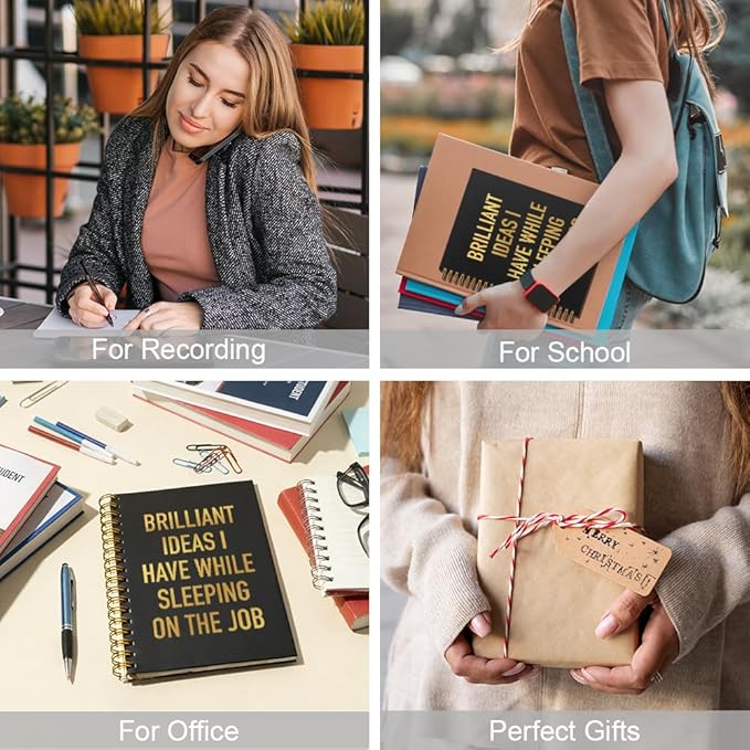 Vgrti Brilliant Ideas I Have While Sleeping on The Job Spiral Notebook, Funny Sarcastic Work Notebook for Office, Work Humor Gifts New Job Gifts for Women Men Coworker Employee Colleague Boss Staff