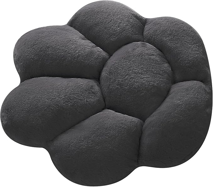 Ditucu Cat Paw Cushion Kawaii Chair Cushions 27.5 x 23.6 inch Cute Stuff Heart-Shaped Seat Pad Comfy Lazy Sofa Office Floor Pillow for Gaming Chairs Room Decor Black