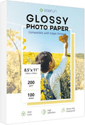 Glossy Photo Paper 8.5x11 Inch, Goefun 200GSM/54LB Inkjet Printer Paper for Dye Ink,100 Sheets