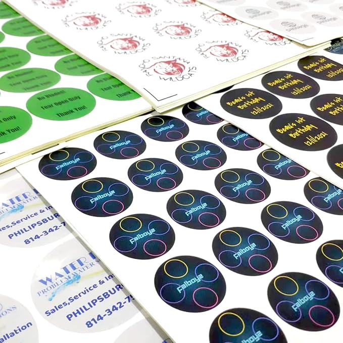 Custom 100-500 Stickers with Any Image Logo and Text. Personalized Labels for Business Logo, Thank You Notes, etc. (Square, 1.5 Inch)