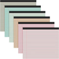 Lincia 6 Pcs 11" x 9.5" Legal Pads College Ruled Notepad Landscape Notebook Horizontal Lined Notebook 80 Gsm Assorted Colors Paper Pastel Writing Pads for School Office, 40 Sheet (Boho Color)
