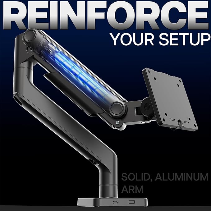 VIVO Heavy Duty Aluminum Ultrawide Monitor Tension Arm for up to 49 inch Screens, Holds 44 lbs, Premium Desk Mount Stand Designed for Samsung Odyssey G9 and More, Black, STAND-V101V