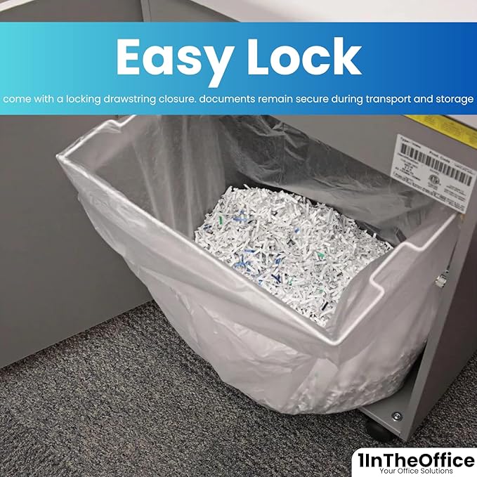1InTheOffice Shredder Bags 15.8 Gallon, Paper Shredder Waste bags 15.8 Gal. (100 Count)