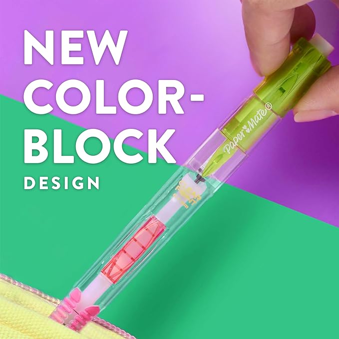 Paper Mate Clearpoint Mechanical Pencil, Break-Resistant, Color Block Edition, HB #2 Lead (0.7mm), 6 Count