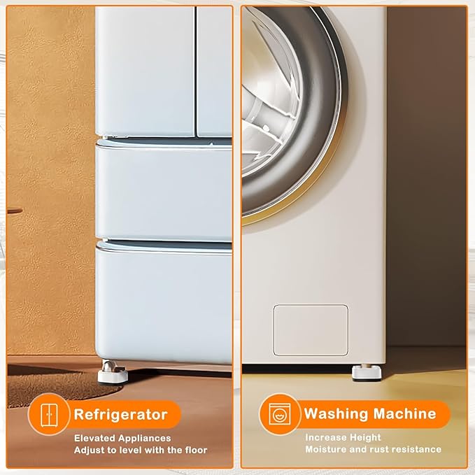 shouwuhho 12 Pack Furniture Risers Adjustable Bed Risers Heavy Duty Lifts Height 1", Square Stackable Bed Risers 1, 2 or 3 Inch for Desk Leg Table Couch Sofa Chair Bed Frame Legs Dorm, White
