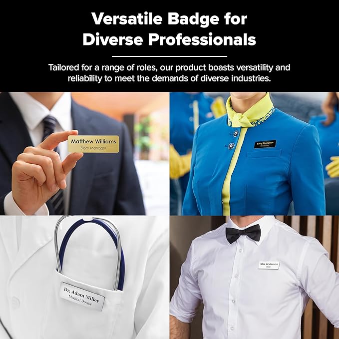 Custom Engraved Name Tags, Magnetic Tags, Personalized Name Tags, 1.5 x 3 Inches, Durable Engravable Impact Acrylic Material, Made in the USA by My Sign Center (Classic Rectangle)