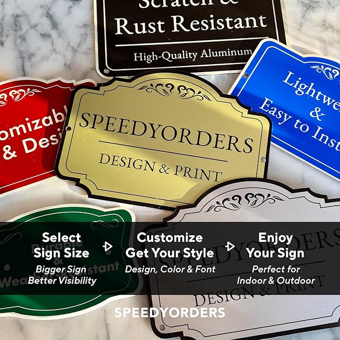 Custom Decorative Outdoor Metal Sign, Personalized Aluminum Driveway Sign - Waterproof, Made in USA - Design 3 Black Charcoal 8x8 In