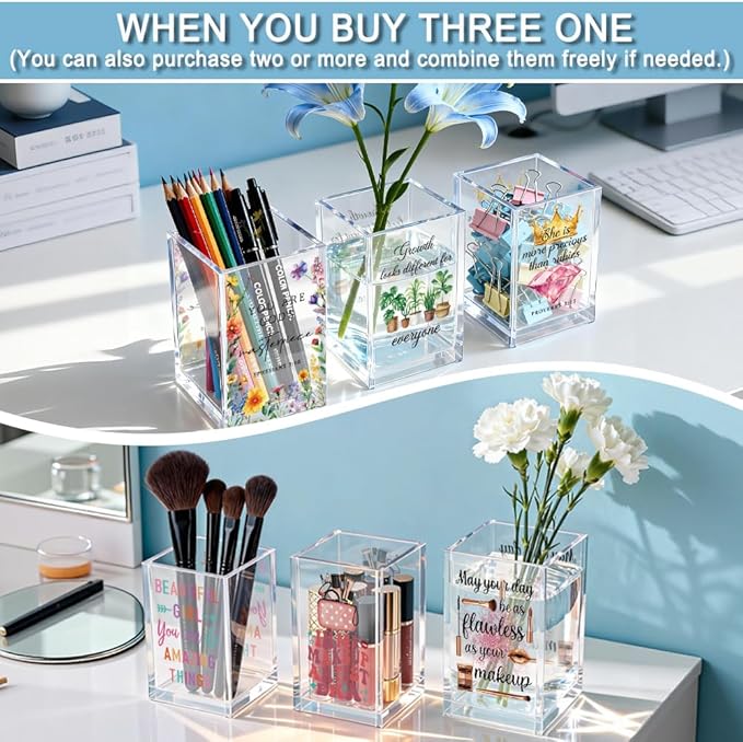 QYUVK Today I'm A Serious Goose Acrylic Cosmetic Pencil Holder Cup, Funny Silly Goose Pen Holder Gifts For Women Men Friends HR Boss, Office Sarcastic Humor Gifts for Coworkers, Goose Lover Present