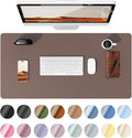 YSAGi Leather Desk Protector, Office Mat, Large Mouse Mat, Non-Slip PU Leather Blotter, Laptop Pad, Waterproof Writing Pad for Office and Home (Chocolate, 23.6" x 13.8")