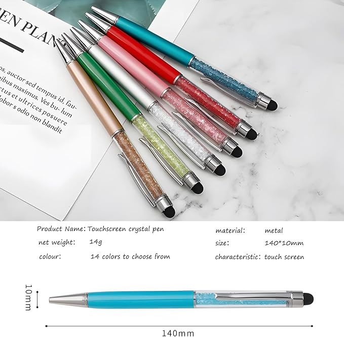 Yucold Customized Pens with Name/Logo - Touch Screen Stylus Ballpoint Pen, Perfect for Weddings, Business & Personalized Gifts (Peacock Green,300)