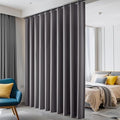 hoeflife Room Divider Curtains Blackout Floor to Ceiling Curtain with Hook Wall Mount Sliding Door Curtains Ceiling Mount Extra Wide Curtain Wall Divider for Room Separation (Grey, W180 x H84 Inch)