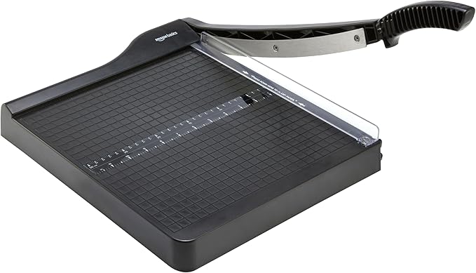 Amazon Basics Paper Trimmer Cutter for Office and Crafts, Heavy-Duty, Portable Paper Slicer, 12-Inch, 10-Sheet Cardstock