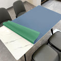 Zinkooat Leather Table Cover,1.8mm Thick,36x60 Inch Table Protector,Table Protector for Dining Room Table,Dining Table Cover,Table Cover Protector(Grayish Blue+Dark Green,36x60)