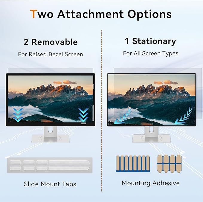 Mamol 27 Inch Computer Privacy Screen for 16:9 Aspect Ratio Widescreen Monitor - Removable Anti Glare Blue Light Filter, Computer Privacy Shield