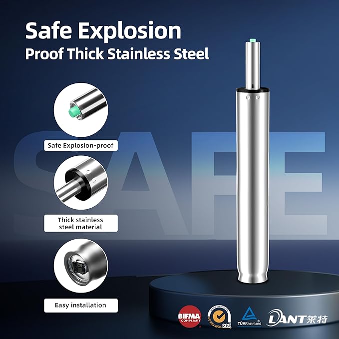 11 Inches-17 Inches Office Chair Gas Lift Cylinder Replacement, Tall Chair Cylinder 5.5" Stroke, Hydraulic Pneumatic Shock Piston, Heavy Duty, Fit for Most Office Chairs, Class 4 (Polished Steel)
