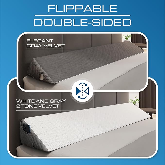 Kolbs Bed Wedge Pillow for Headboard Gap | Bed Gap Filler | Modern Stylish Pillow to Fill Gap Between Headboard and Mattress